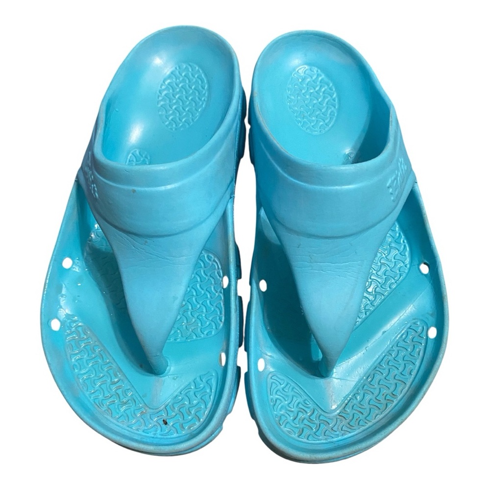 Birkenstock Birkis Blue Sandals with Vent Holes and Textured Footbed 5-5 1/2